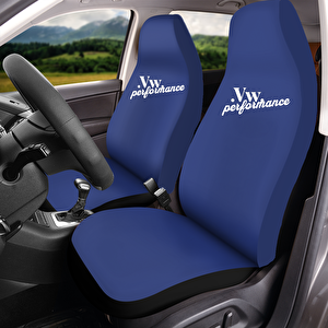 Volkswagen Uyumlu Golf Penye Koltuk Kılıfı Gri Full Araç Yeni Logo Set Mavi