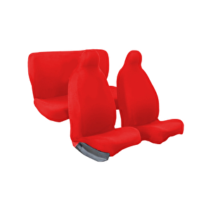 Seat Leon Oto Servis Kılıfı 4 Parça Takım Set Kırmızı