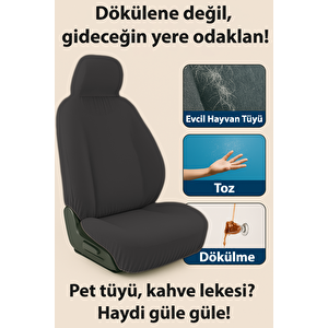 Mirsepet Oto Koltuk Kılıfı Cıtroen C5 Uyumlu %100 Penye   Araç Servis Kılıfı Terletmez,yıkanabilir Siyah