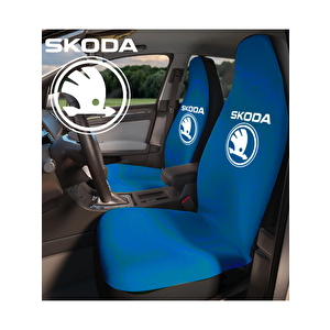 Skoda Favorit Oto Servis Kılıfı Gri 4 Parça Set Mavi