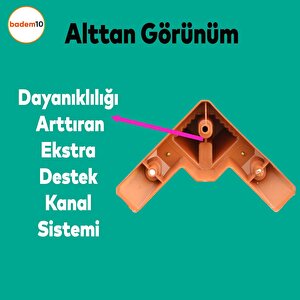 Alcazar Köşe 6'lı Set Mobilya Tv Ünitesi Çekyat Koltuk Kanepe Destek Ayağı 12 Cm Kahve M8 Civatalı