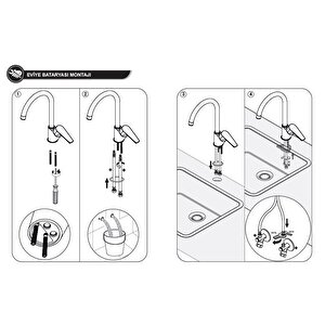 Eca Niobe 3'lü Batarya Seti(banyo 482+lavabo 054+eviye 098)