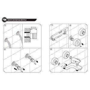 Eca Niobe 3'lü Batarya Seti(banyo 482+lavabo 054+eviye 098)