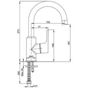 Eca Luna Kuğu Borulu Lavabo Bataryası Altın Renkli 102808953