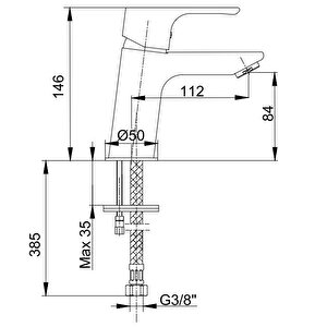 Eca Niobe Lavabo Bataryası 053+2 Adet Eca Filtreli Ara Musluk