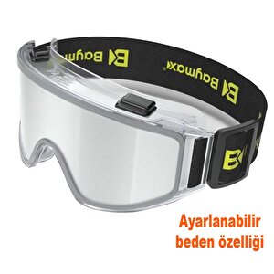 Baymax İş Güvenlik Gözlüğü Antifog Buğulanmaz Koruyucu Gözlük S550 Şeffaf 12 Adet