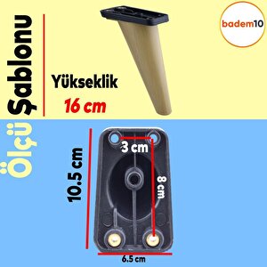 Regnum 6'lı Set Mobilya Tv Ünitesi Koltuk Kanepe Destek Ayağı 16 Cm Kahve Ayakları M8 Civatalı