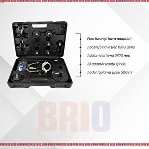 Brio Fren Hava Alma Makinası Universal Adaptör Setli Komple