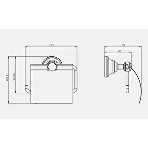Banyo Luna Tuvalet Kağıtlığı Kapaklı Krom 140110009 E.c.a