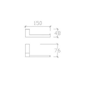 Tema Banyo Premium Kağıtlık Kapaksız Mat Siyah Renkli 71010-2m