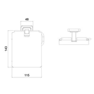 Banyo Local Tuvalet Kağıtlığı Kapaklı Titan Renkli Krom      71511-2