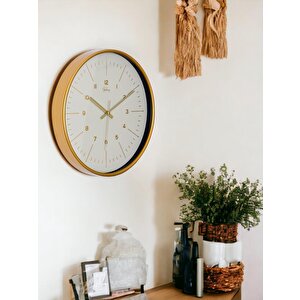 Galaxy D-218-a-11 Eskitme Kadran 30 Cm Sessiz Akar Duvar Saati Gold
