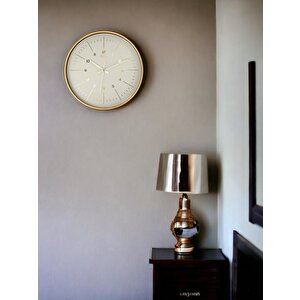 Galaxy D-218-a-11 Eskitme Kadran 30 Cm Sessiz Akar Duvar Saati Gold