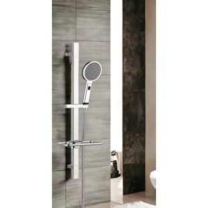 T-may Gediz Kare Borulu Hareketli Sürgülü Duş Seti Üst Takımı