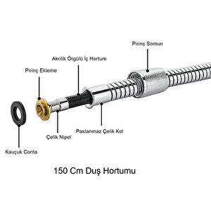 T-may Gediz Kare Borulu Hareketli Sürgülü Duş Seti Üst Takımı