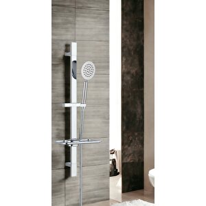 T-may Sardes Mat İnox Kare Borulu Hareketli Sürgülü Duş Seti Üst Takımı