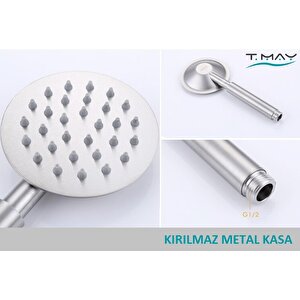 T-may Sardes Mat İnox Kare Borulu Hareketli Sürgülü Duş Seti Üst Takımı