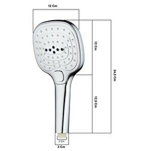 T-may Ayvacık Kare Borulu Hareketli Sürgülü Duş Seti Üst Takımı