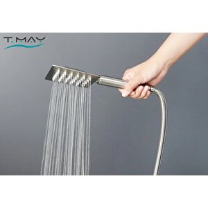 T-may Sart Mat İnox Lüks Mafsallı Duş Seti Üst Takımı