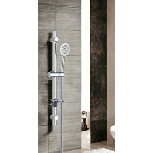 T-may Sardes Mat İnox Oval Borulu Hareketli Sürgülü Duş Seti Üst Takımı