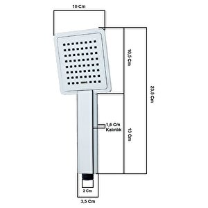T-may Çam Kare Borulu Hareketli Sürgülü Duş Seti Üst Takımı