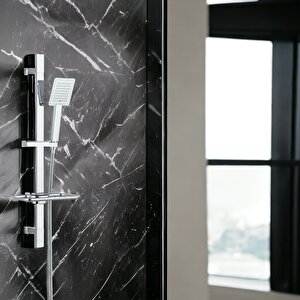 T-may Çam Kare Borulu Hareketli Sürgülü Duş Seti Üst Takımı