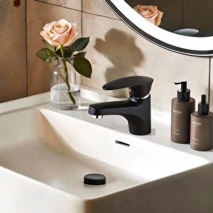 Siyah Mix Lavabo Bataryası Mini model 12 cm
