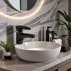 Polyfit Siyah Mix Lavabo Bataryası Mini model 12 cm