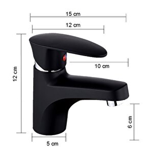 Polyfit Siyah Mix Lavabo Bataryası Mini model 12 cm