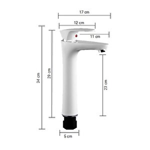 Polyfit Siyah Mix Çanak Lavabo Bataryası 29 cm