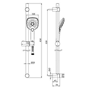 Eca İcon Banyo Hareketli Sürgülü Duş Seti Üst Takımı 102146080