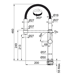 Pescara Semi-pro 360 Krom Armatür 115.0393.976