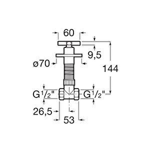 Aqua Cross Kesme Valfi, Krom 1/2" A525168400