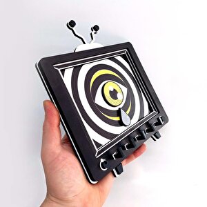 Cajuart Sanatsal Televizyon Ve Göz Temalı Duvar Dekoru Askılık Anahtarlık