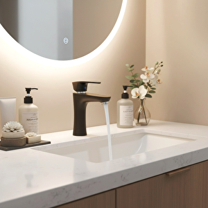 Polyfit Siyah Mix Lavabo Bataryası Yüksek 18 cm