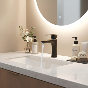 Polyfit Siyah Mix Lavabo Bataryası Yüksek 18 cm