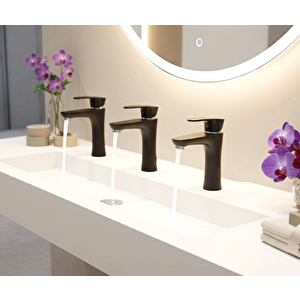 Polyfit Siyah Mix Lavabo Bataryası Yüksek 18 cm