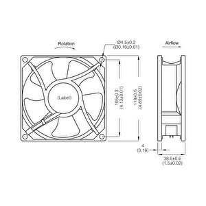 Plasti̇m Pf12038b Bi̇lezi̇kli̇ Aksi̇yel Fan (220v Ac – 120x120x38 Mm)
