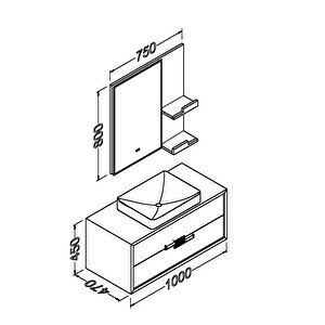 Vetrina 100 Cm Banyo Dolabi  Si̇yah / Kapuçi̇no - Boy Dolap Hari̇ç