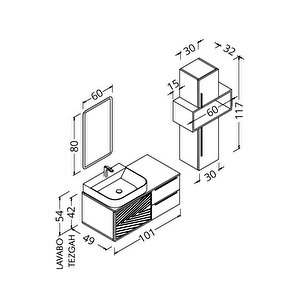 Arron 100cm Banyo Dolabi Sütlü Kahve/dorado - Boy Dolap Dahi̇l