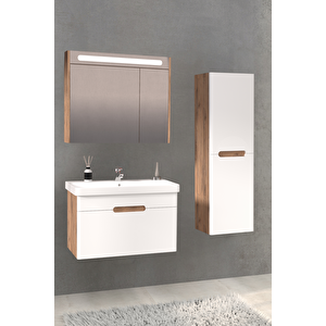 Olimpia 80 Cm Banyo Dolabi  Dorado / Beyaz - Boy Dolap Dahi̇l