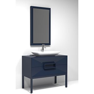 Omente 100 Cm Banyo Dolabi  Laci̇vert - Boy Dolap Hari̇ç