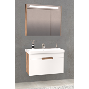 Olimpia 80 Cm Banyo Dolabi Dorado / Beyaz - Boy Dolap Hari̇ç