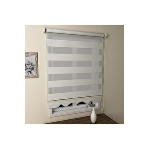 Pli̇seli̇ Ekru Stor Zebra Perde Etek Di̇li̇mli̇ 190x260 Cm