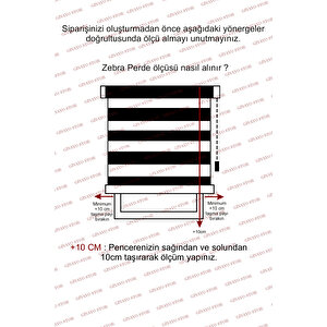 Pli̇seli̇ Ekru Stor Zebra Perde Etek Di̇li̇mli̇ 60x260 Cm