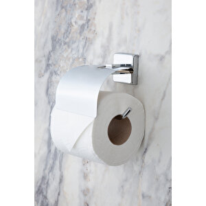 Pirinç Tuvalet Kağıtlığı Wc Kağıtlık Kapaklı Paslanmaz - Krom