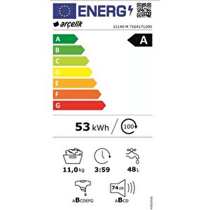 Arçelik 11140 M 1400 Devir 11 Kg Çamaşır Makinesi