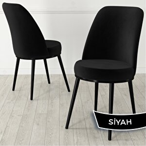 Nix Serisi Açılabilir 70x114 Siyah Mermer Desen Mutfak Masası Takımı Ve 6 Siyah Sandalye
