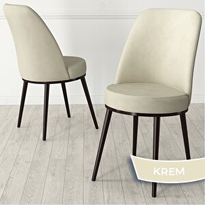 Nix Serisi Açılabilir 70x114 Barok Ahşap Desen Mutfak Masası Takımı Ve 4 Krem Sandalye
