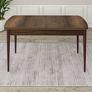 Tia Serisi Açılabilir 80x132 Barok Ahşap Desen Mdf Mutfak Masası Takımı Ve 6 Gri Sandalye Gold Detay Gri